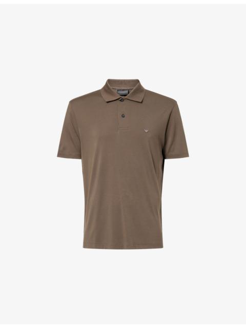 Embroidered-Emblem Classic Modal-Blend Polo Top
