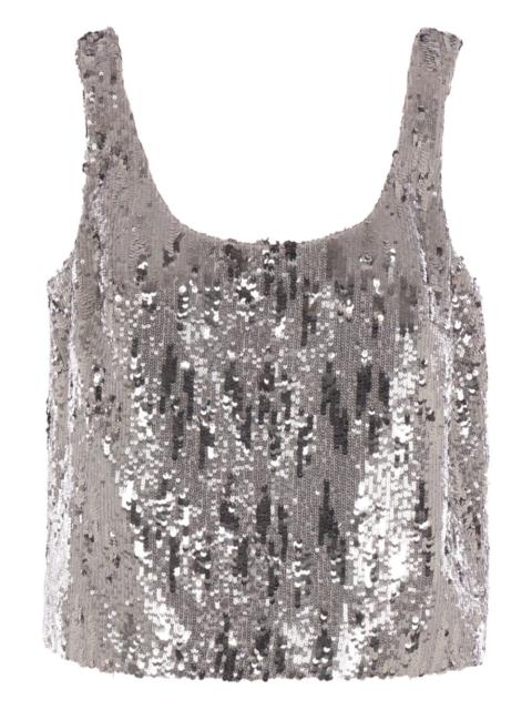 sequin scoop-neck top