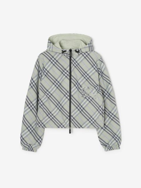 Cropped Reversible Check Jacket