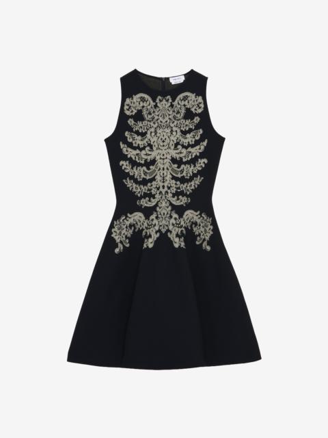 Lace Ribcage Jacquard Mini Dress