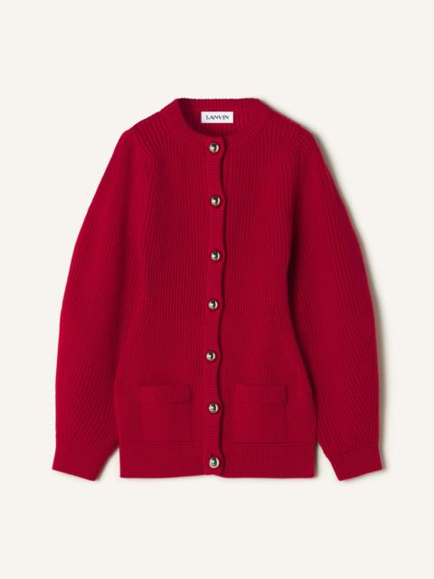 WOOL RIBBED CARDIGAN