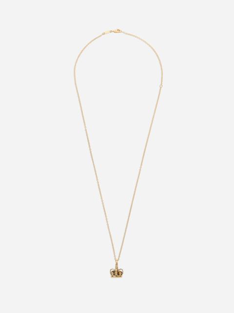 Royal Pendant 18-carat yellow gold, tiger iron, rubies, and blue sapphire