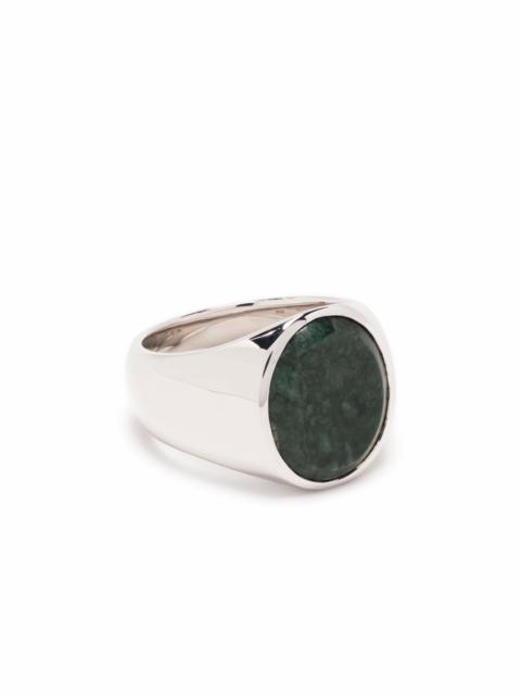 oval green marble ring