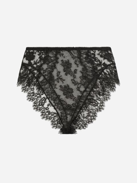 High-waisted lace briefs
