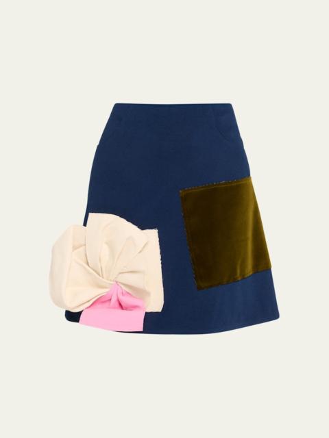 Marcel Flower Patch Denim Mini Skirt