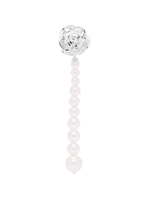 YVMIN Edition Faux-Pearl Chain Rose Single Earring