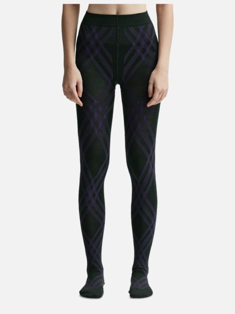 CHECK WOOL BLEND TIGHTS