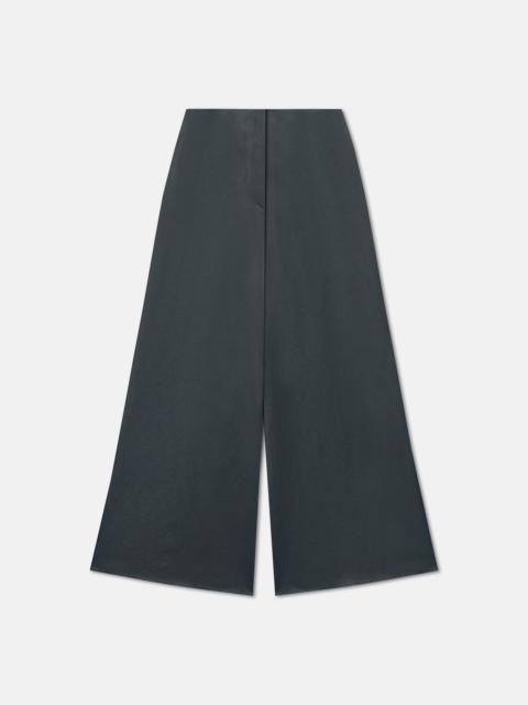 Crinkled Satin Wide-Leg Pants