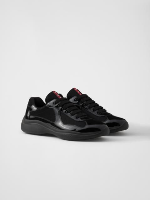 Patent leather and technical fabric Prada America's Cup sneakers