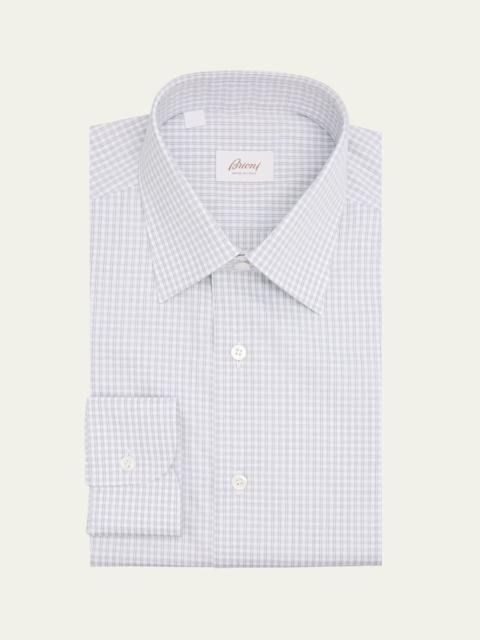 Men's Classic-Fit Micro-Check Cotton Dress Shirt