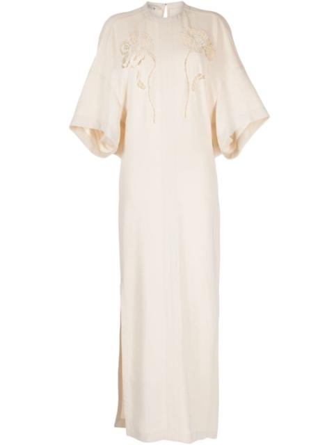 broderie-anglaise cotton midi dress