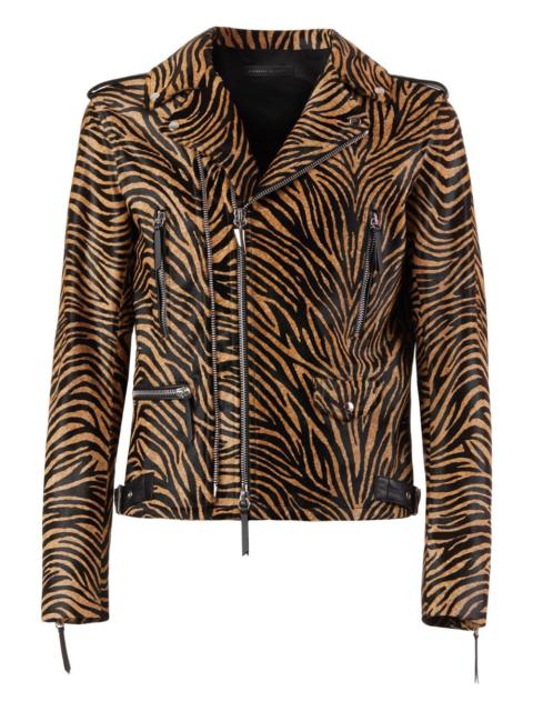 Kian animal-print biker jacket