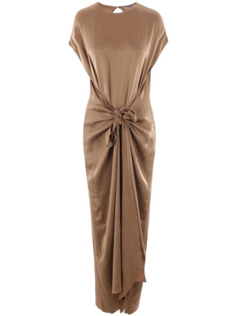 knot-detail silk jumpsuit