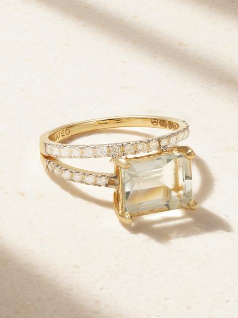 Point Of Focus 14-karat Gold, Amethyst And Diamond Ring