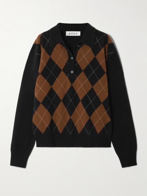 Argyle Wool Polo Sweater