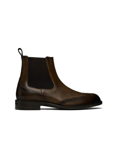 Brown Leather Chelsea Boots