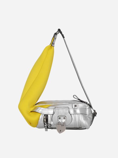 Mini Neoprene Leather Bag Silver / Yellow