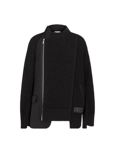 Men's DIOR x Sacai Crossover FW21 Knit Jacket Black 213M439AT453-C989