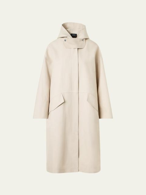 Basil Cotton Poplin Hooded Long Coat