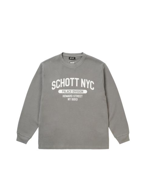 PALACE SCHOTT WAFFLE LONGSLEEVE GREY
