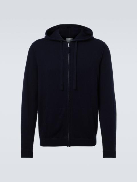 Zip-up wool and cashmere hoodie