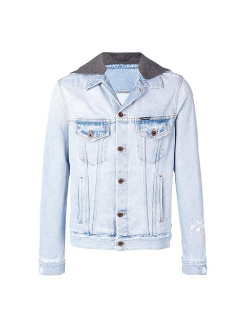 Off-White hooded Jacket Version Blue OMYE010E183860207101