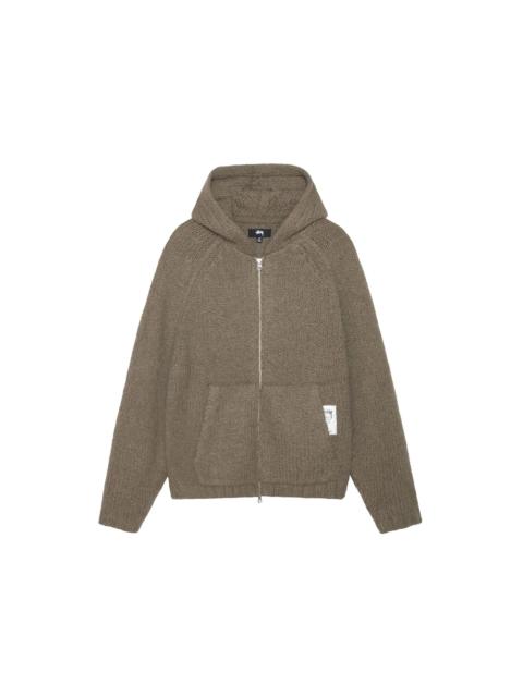 Stussy Chunky Knit Zip Hoodie Fossil