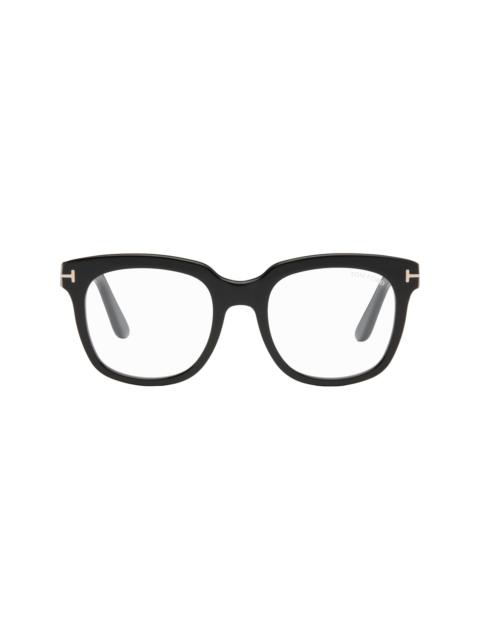 Black Blue Block Large Glasses