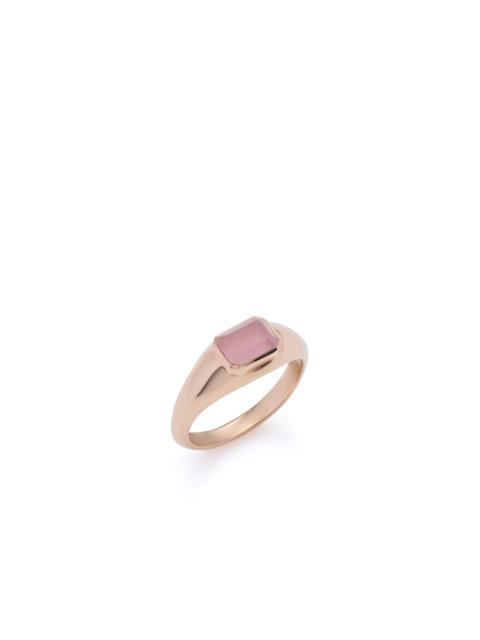 Small Ring in 18k Gold & Rose Quartz Stone