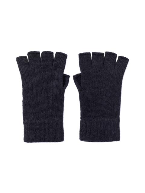 Fingerless Navy Cashmere Gloves