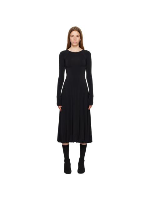 Black Open Back Midi Dress