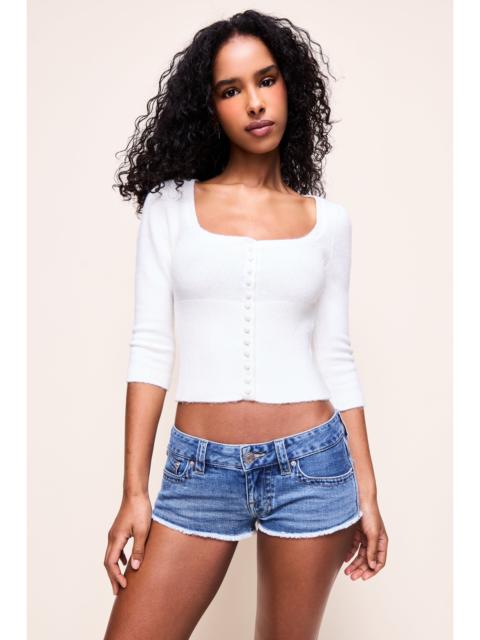 LOW RISE DENIM CUT-OFF SHORTS