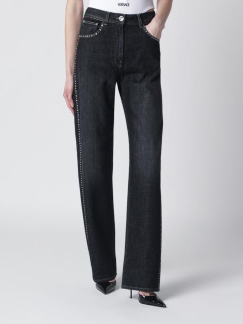 Black jeans with studs and crystals