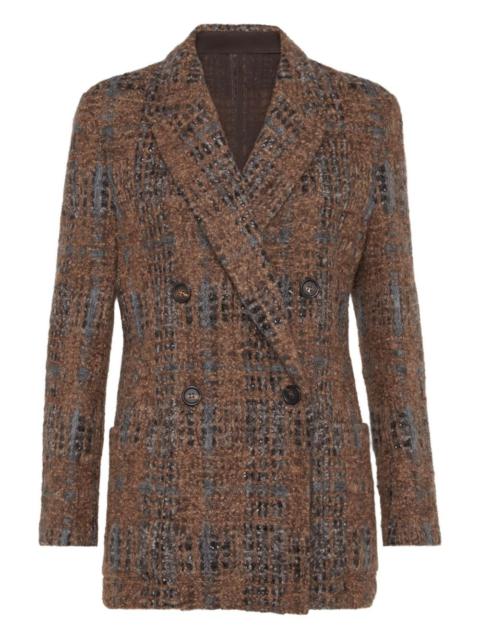 double-breasted checked blazer