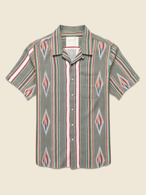 Handwoven Blanket Stripe Shirt - Olive