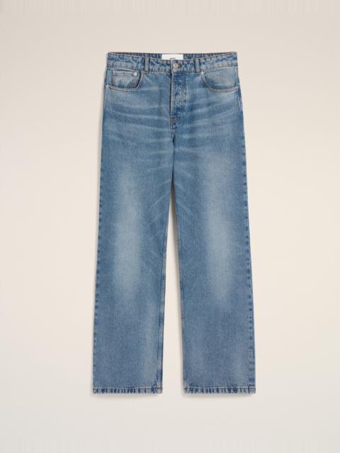 BLUE COTTON LARGE FIT JEANS