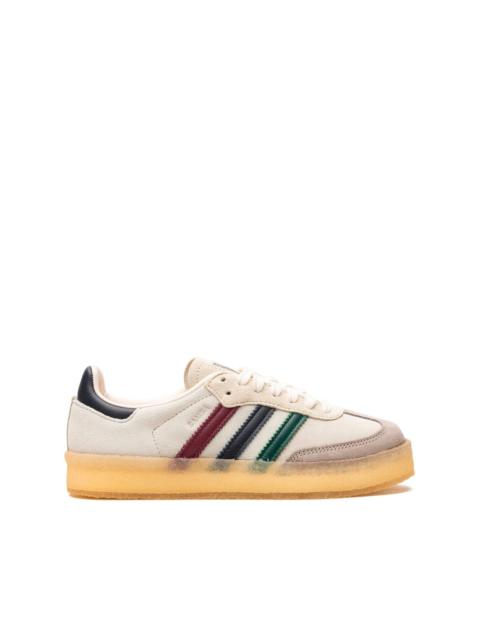 x Kith x Clarks Samba "Kithmas - Multi-Color Stripes" sneakers