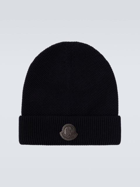 Logo virgin wool beanie