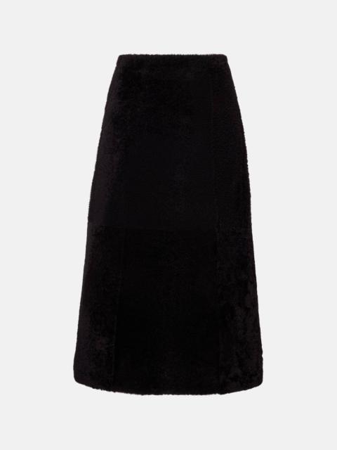 Shearling maxi skirt