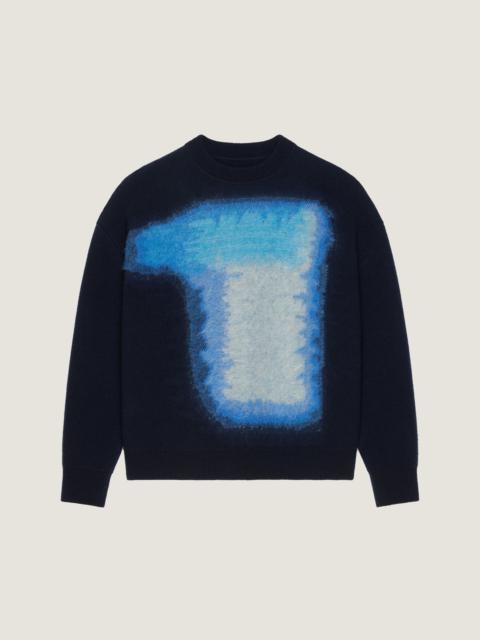 SWEATER IN WOOL WITH BRUSHED AFTERNOON LIGHT JACQUARD