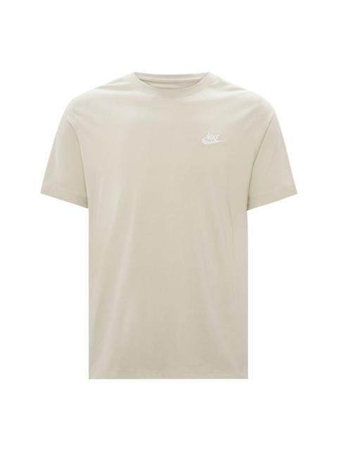 Men's Nike Embroidered Logo Breathable Micro Mark Solid Color Short Sleeve Beige T-Shirt AR4999-206