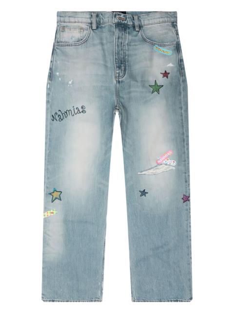 star-embroidered jeans