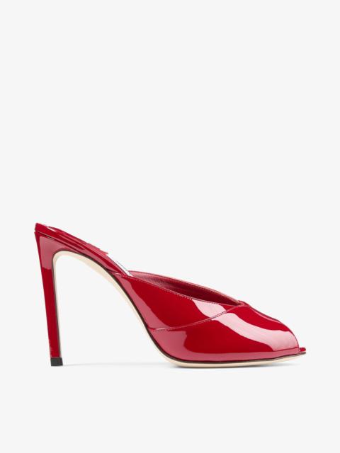 Brigitte Mule 100
Ruby Red Patent Leather Mules