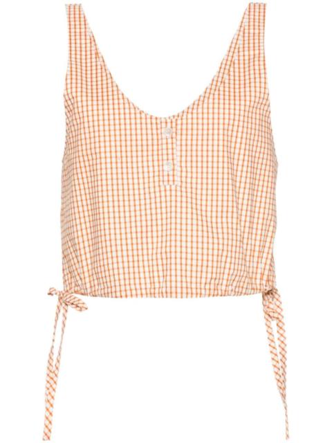 checked cropped top