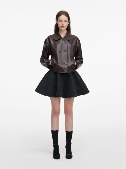 Brown Cropped Leather Jacket