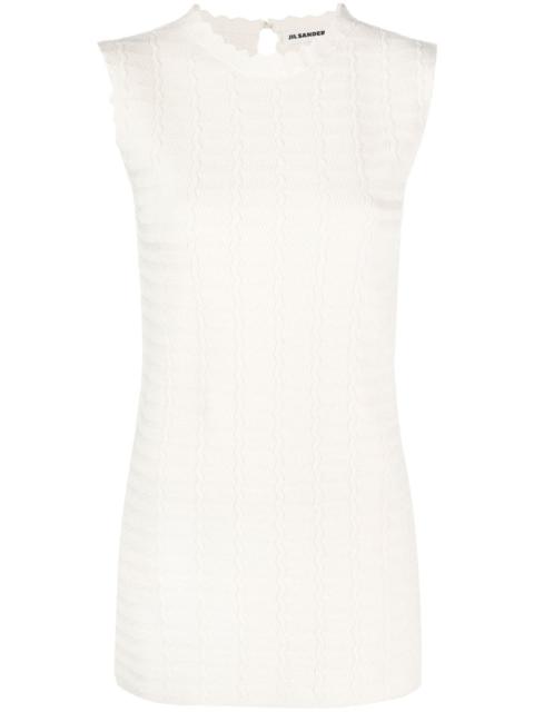 sleeveless zigzag-pattern sweatshirt