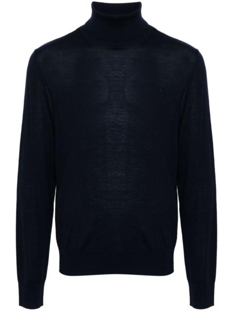 logo-embroidered roll-neck jumper