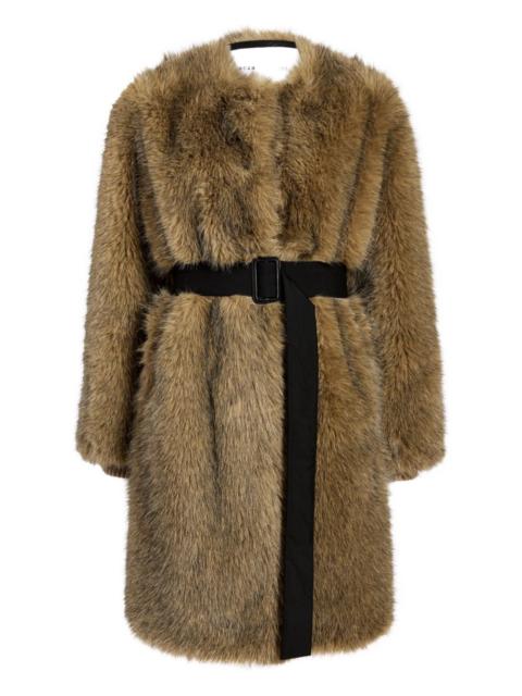 faux fur belted Khai coat