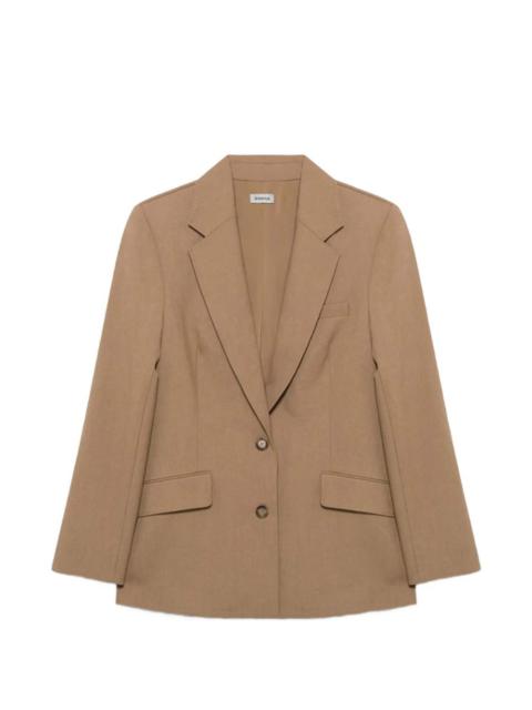 notched collar pleated blazer