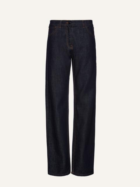 Low waist straight leg denim in navy